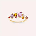 Glow 1.82 CT Multicolor Sapphire and Diamond Yellow Gold Ring