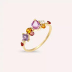 Glow 1.82 CT Multicolor Sapphire and Diamond Yellow Gold Ring