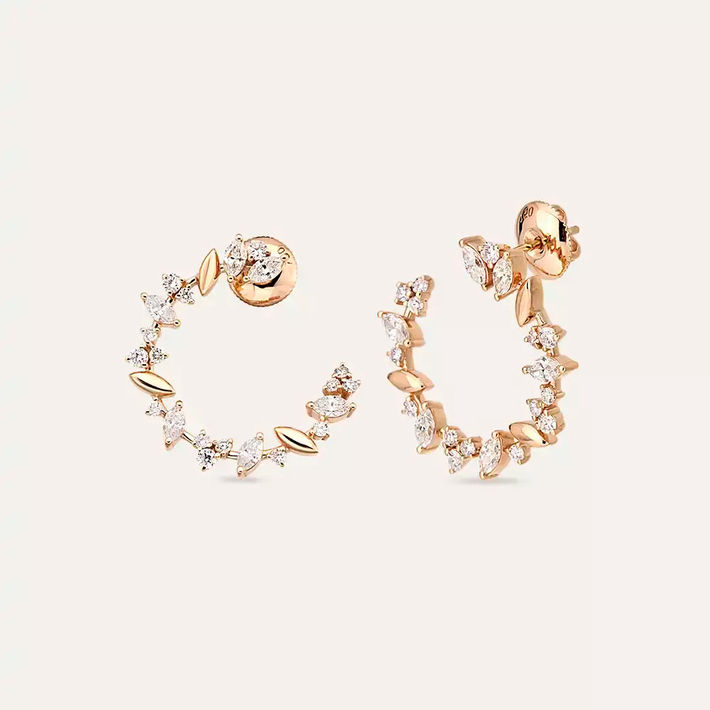 1.82 CT Diamond Rose Gold Earrings