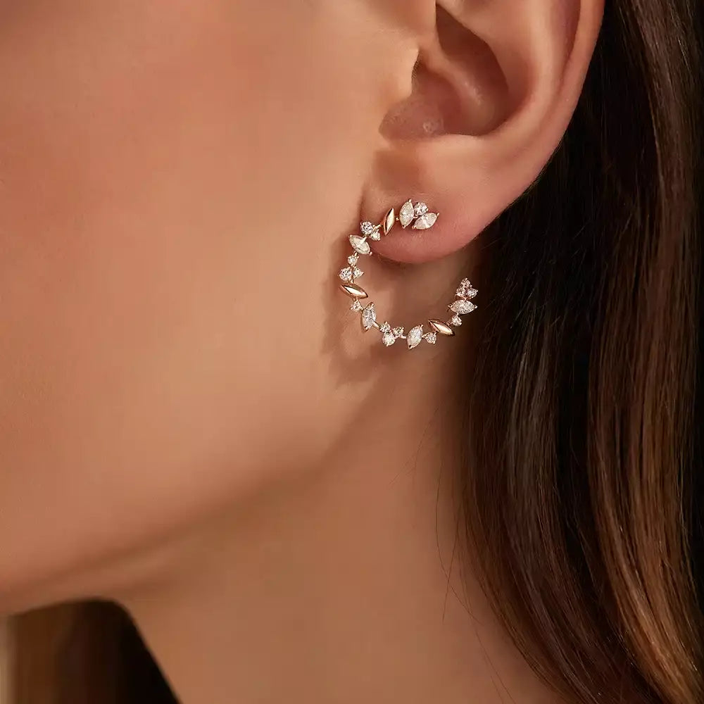 1.82 CT Diamond Rose Gold Earrings