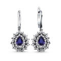 1,85 Karat Pırlantalı Safir Küpe