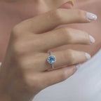 1,94 Karat Pırlantalı Blue Topaz Yüzük