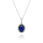 1,98 Karat Pırlantalı Safir Kolye