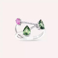 Brio 1.99 CT Multicolor Safir ve Pırlanta Taşlı Beyaz Altın Yüzük