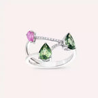 Brio 1.99 CT Multicolor Safir ve Pırlanta Taşlı Beyaz Altın Yüzük