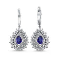 2,09 Karat Pırlantalı Safir Küpe