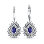 2,09 Karat Pırlantalı Safir Küpe
