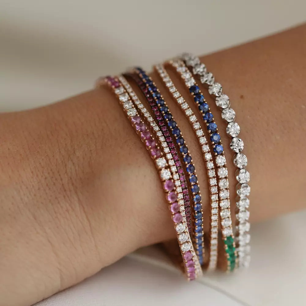2.20 CT Siyah Pırlanta Taşlı Suyolu Bileklik