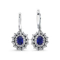 2,32 Karat Pırlantalı Safir Küpe