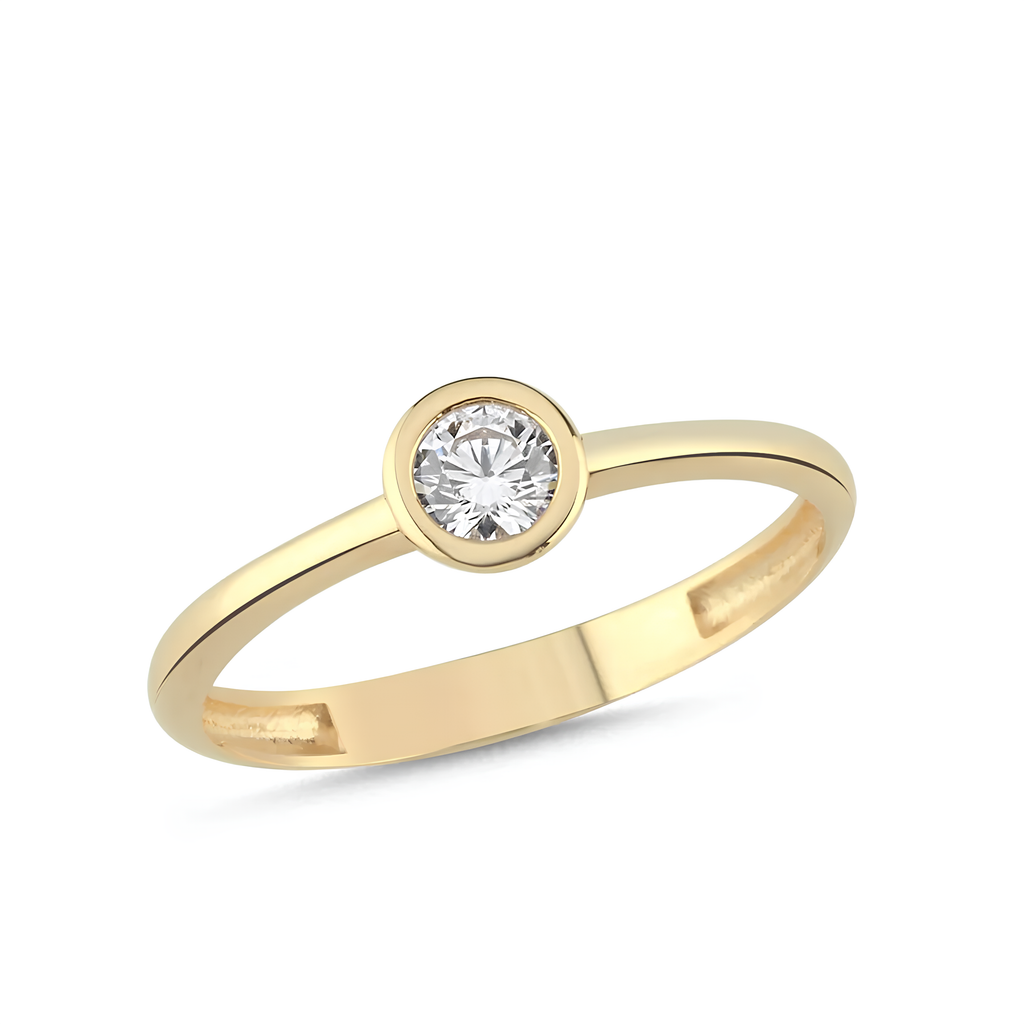 14 Ayar Oval Taşlı Yüzük