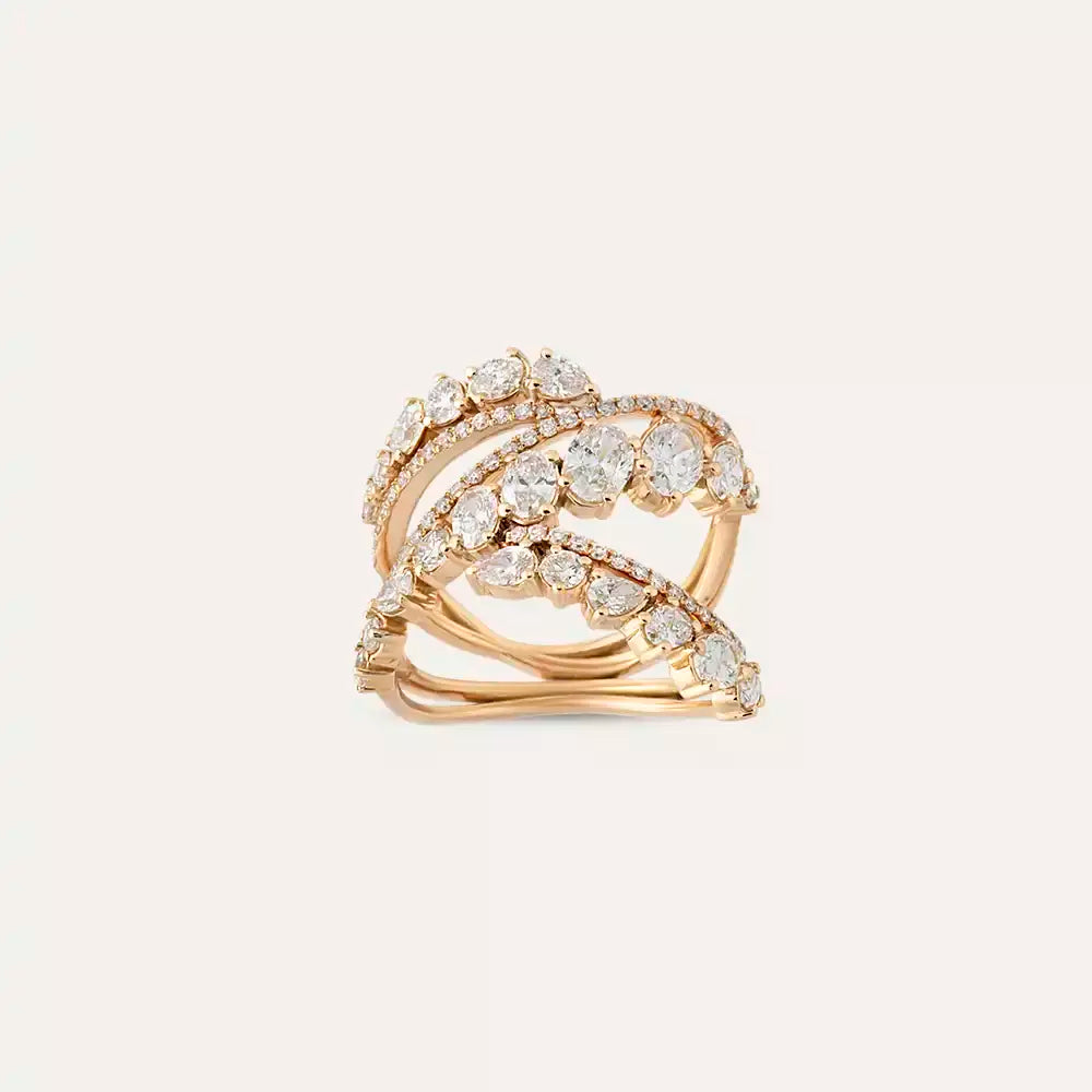 2.42 CT Oval and Pear Cut Diamond Ring