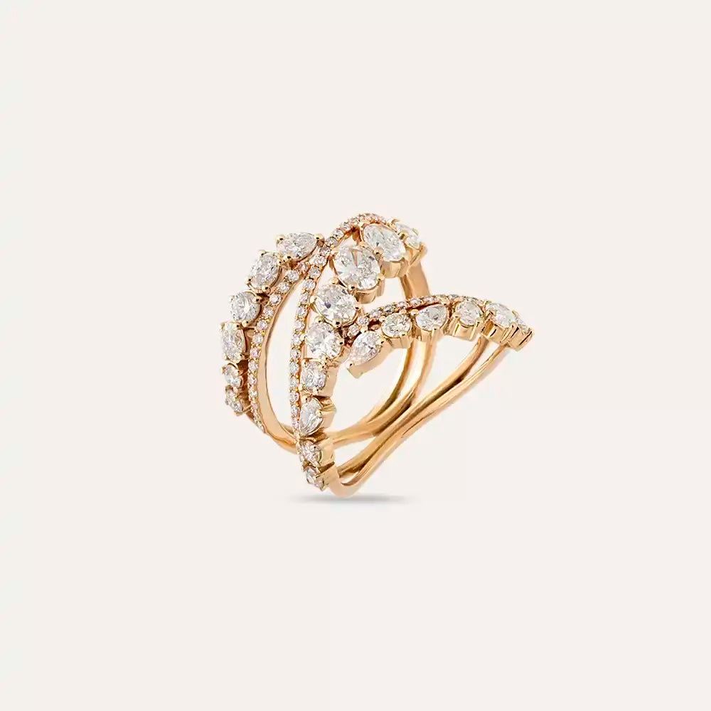2.42 CT Oval and Pear Cut Diamond Ring