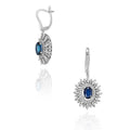 2,50 Karat Pırlantalı Safir Küpe