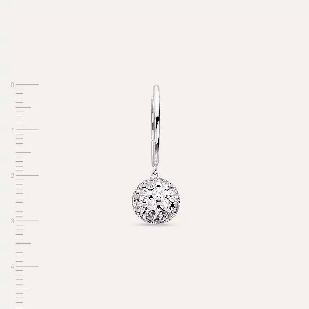 2.74 CT Diamond White Gold Ball Single Earring