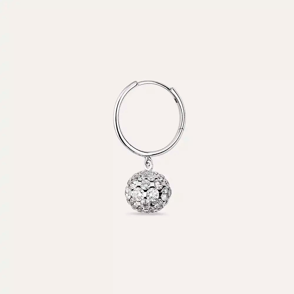 2.74 CT Diamond White Gold Ball Single Earring