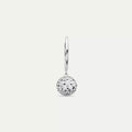 2.74 CT Pırlanta Taşlı Beyaz Altın Top Tek Küpe