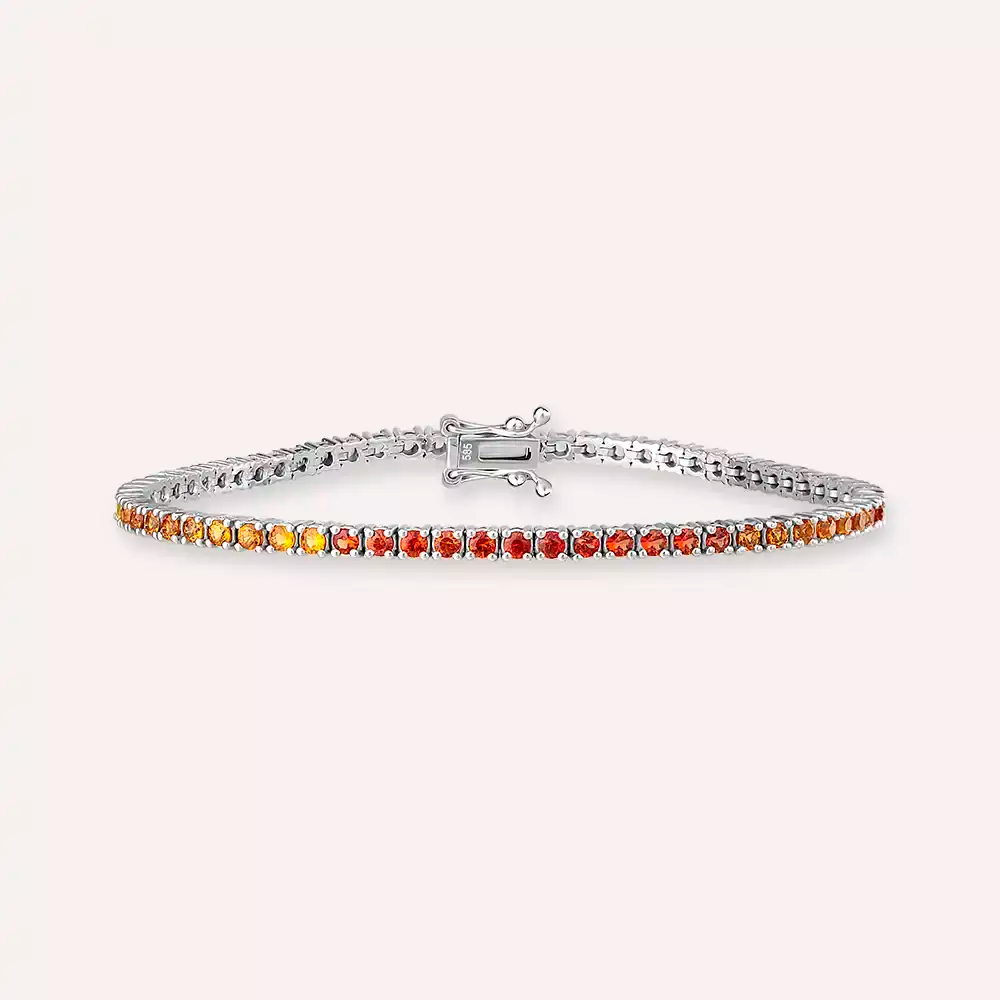 3.50 CT Multicolor Sapphire Line Bracelet