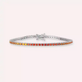 3.50 CT Multicolor Sapphire Line Bracelet
