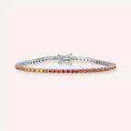 3.50 CT Multicolor Sapphire Line Bracelet