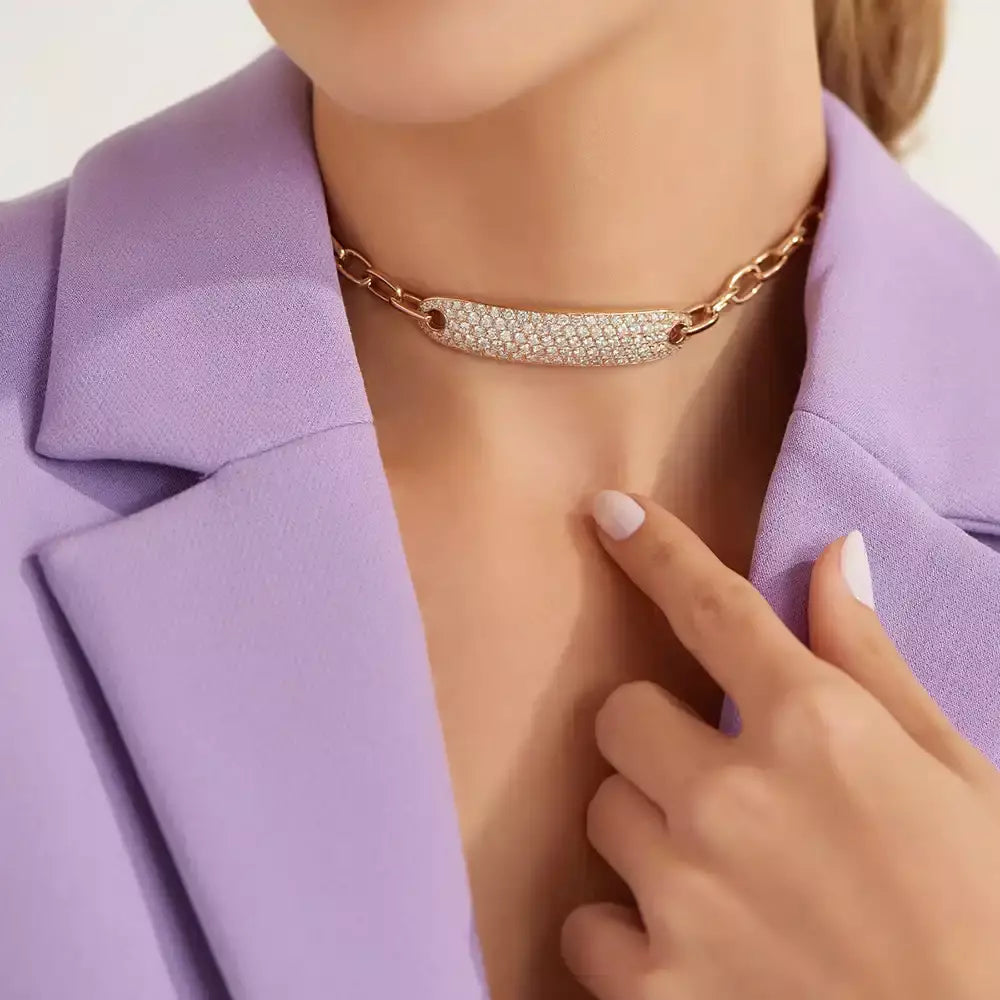 4.00 CT Diamond Rose Gold Bracelet/Choker