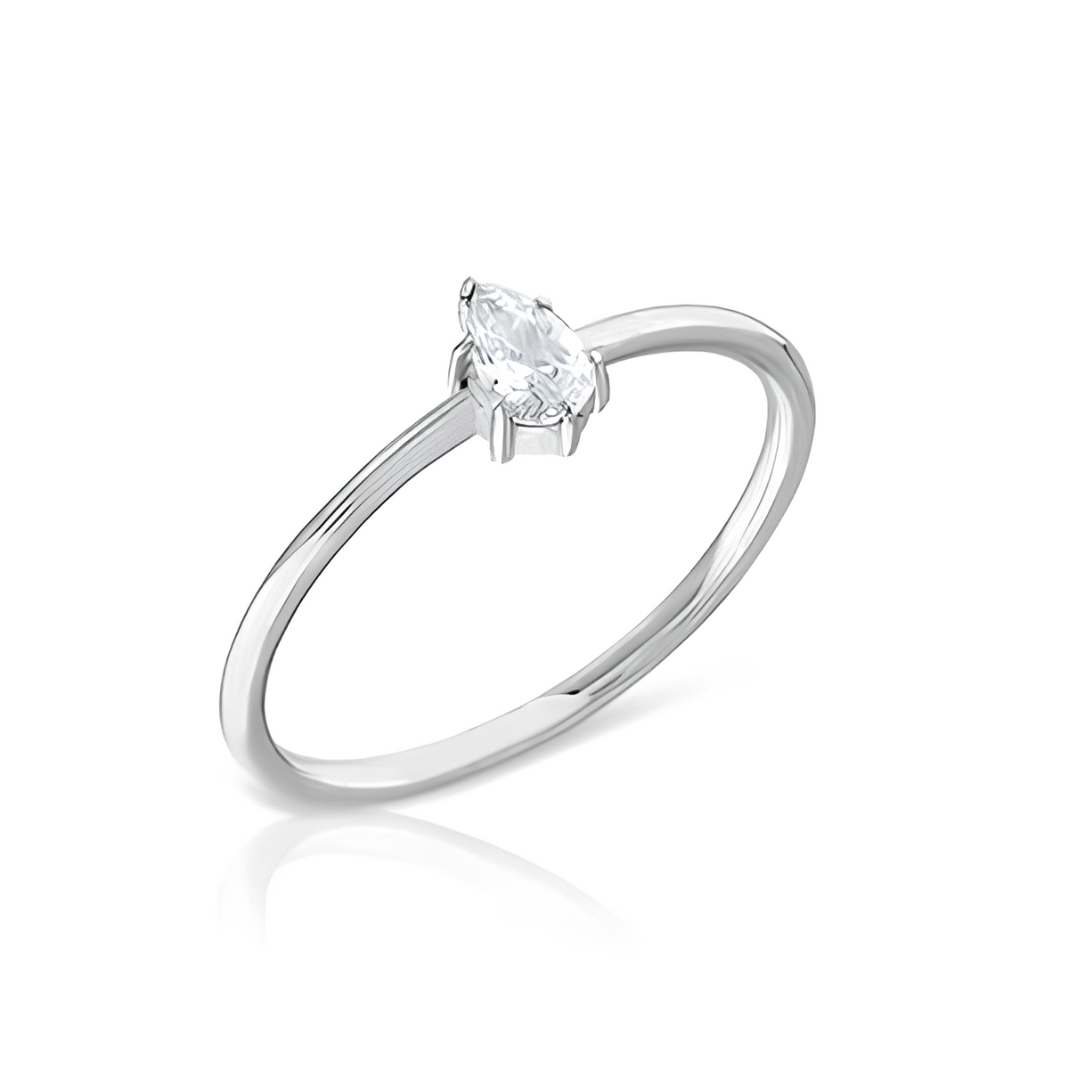 14 Ayar Altın Çıtır Damla Taşlı Yüzük