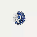 9.22 CT Safir ve Pırlanta Taşlı Beyaz Altın Yüzük