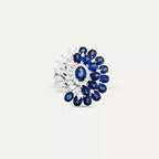 9.22 CT Safir ve Pırlanta Taşlı Beyaz Altın Yüzük