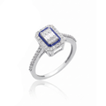 14K Gold Enamel Baguette Linaa Ring