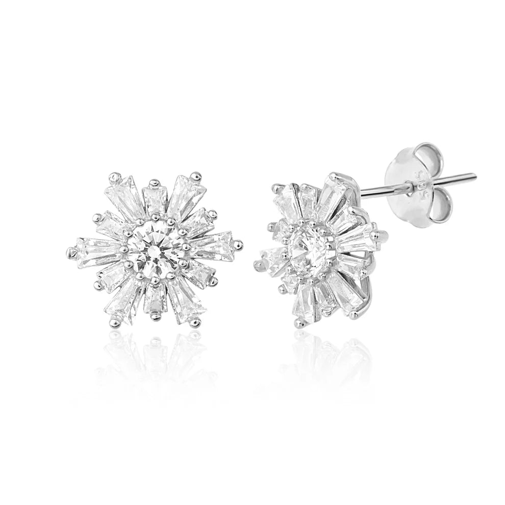 14K Gold Sun Earrings