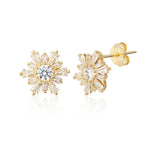 14K Gold Sun Earrings
