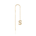 14K Gold Delgada Letter Single Earring