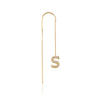 14K Gold Delgada Letter Single Earring