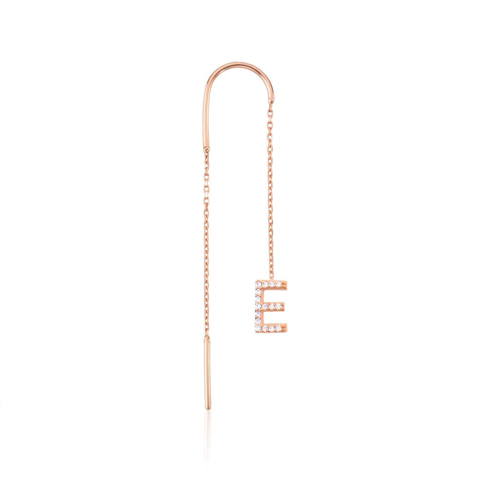 14K Gold Delgada Letter Single Earring