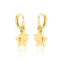 14K Gold Star Dangle Earrings