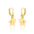14K Gold Star Dangle Earrings