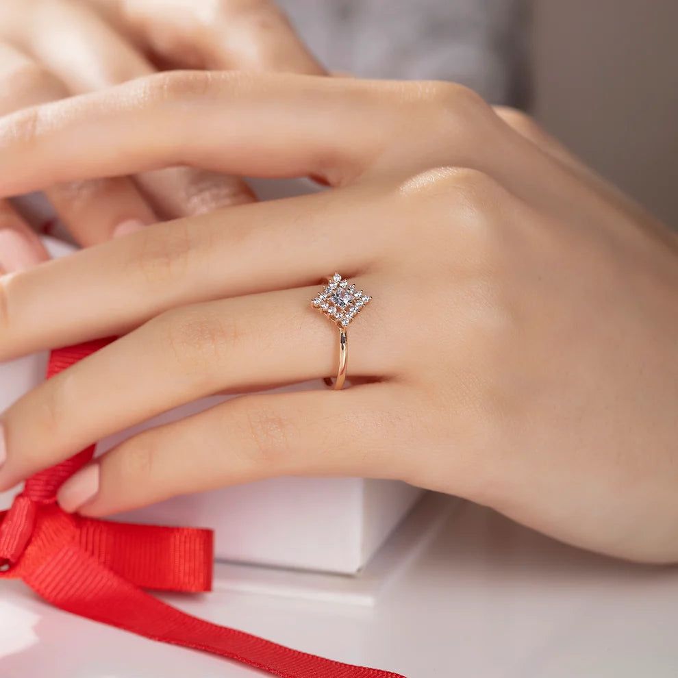 14K Rose Gold Dainty Ring