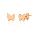 14K Rose Gold Screw-back Butterfly Earrings