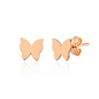 14K Rose Gold Screw-back Butterfly Earrings