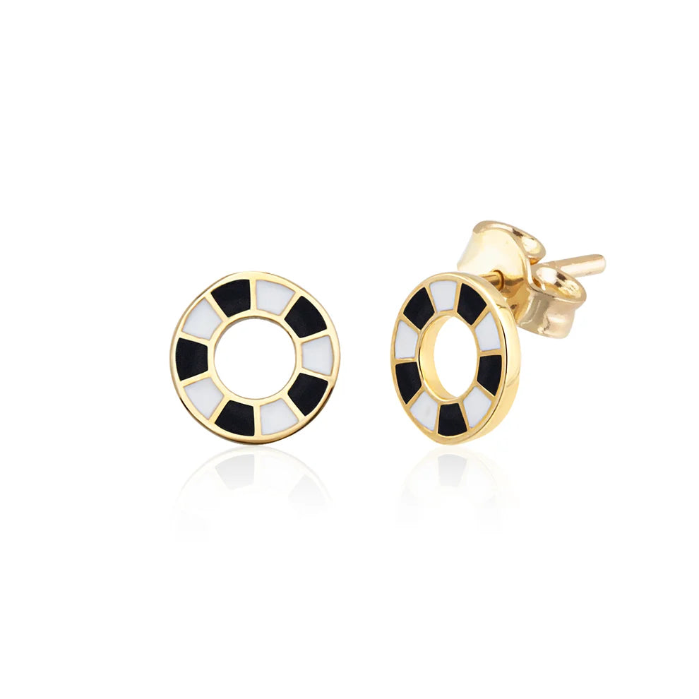 14K Gold Abierto Hoop Earring