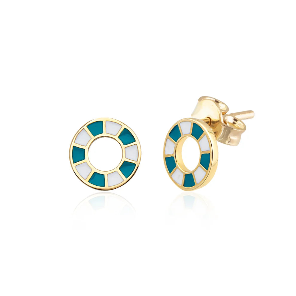 14K Gold Abierto Hoop Earring