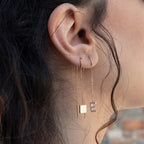 14K Gold Delgada Letter Single Earring