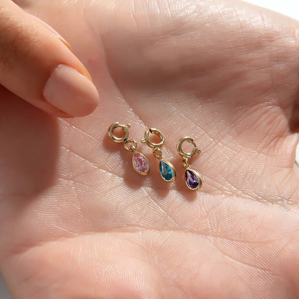 14K Gold Birthstone Charm