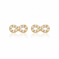 14K Gold Stone Infinity Earrings