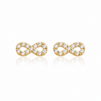 14K Gold Stone Infinity Earrings