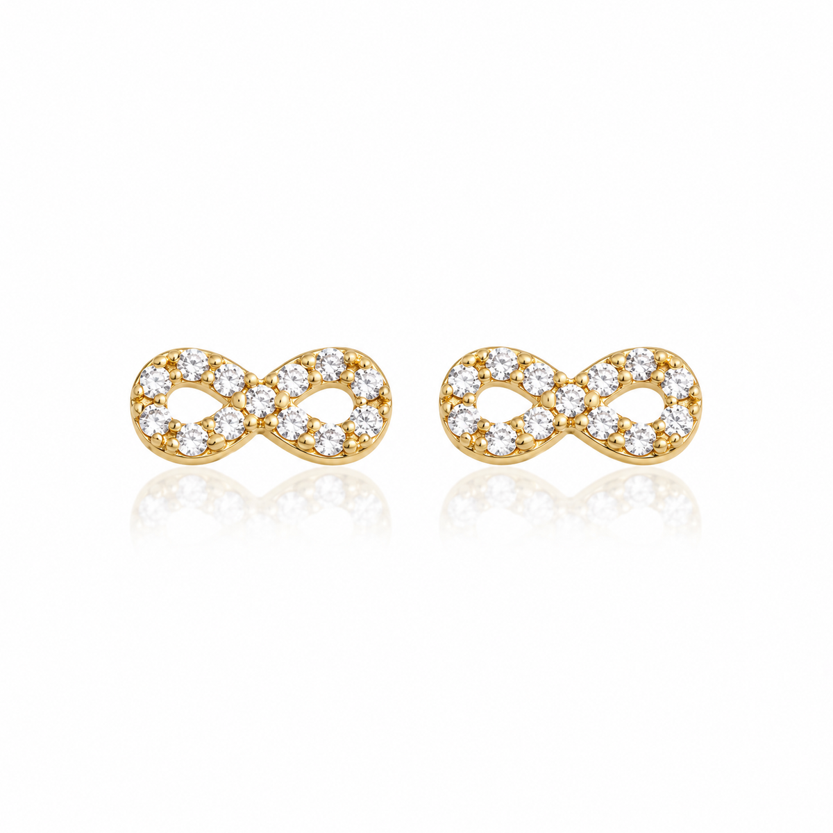14K Gold Stone Infinity Earrings