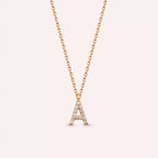 A Harf 0.08 CT Pırlanta Taşlı Rose Altın Kolye