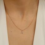 A Harf 0.08 CT Pırlanta Taşlı Rose Altın Kolye