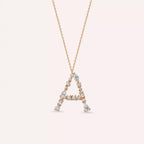 A Harf 0.94 CT Pırlanta Taşlı Rose Altın Kolye