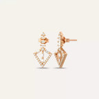 Empire Baguette Diamond Rose Gold Earrings