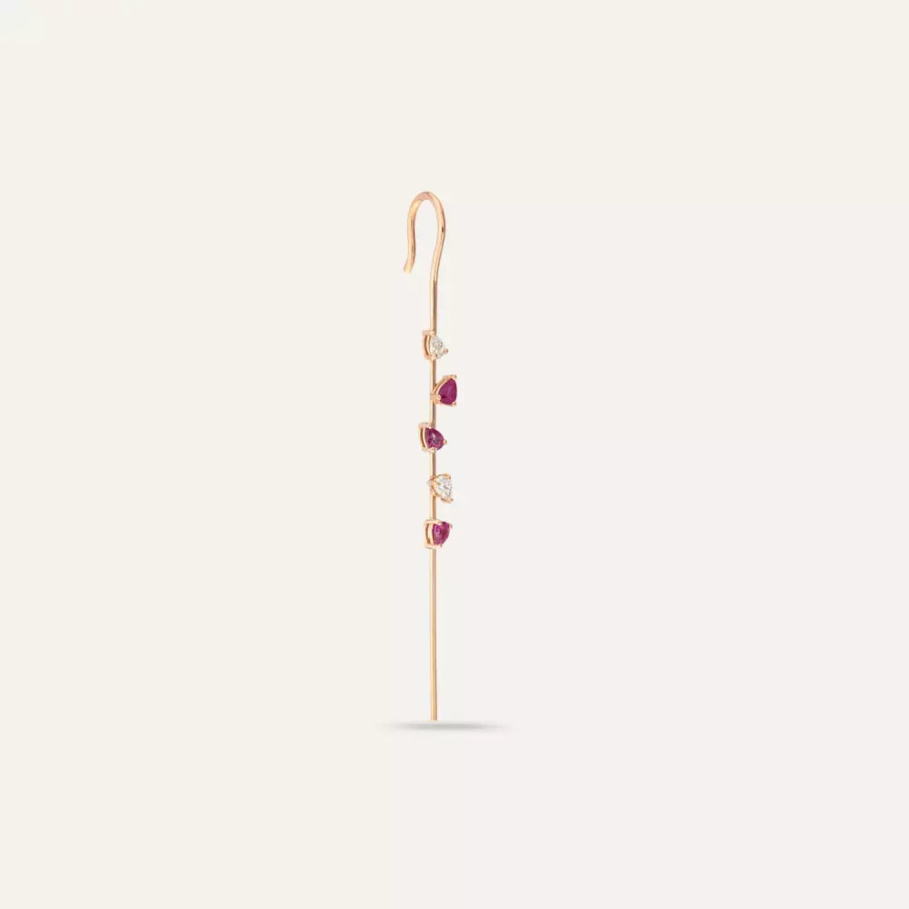 Staff Ruby and Diamond Stud Earrings